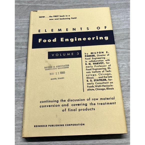Elements of Food Engineering Vol 3 by Milton Parker 1st Ed 1954 Unit Operations - Picture 12 of 12